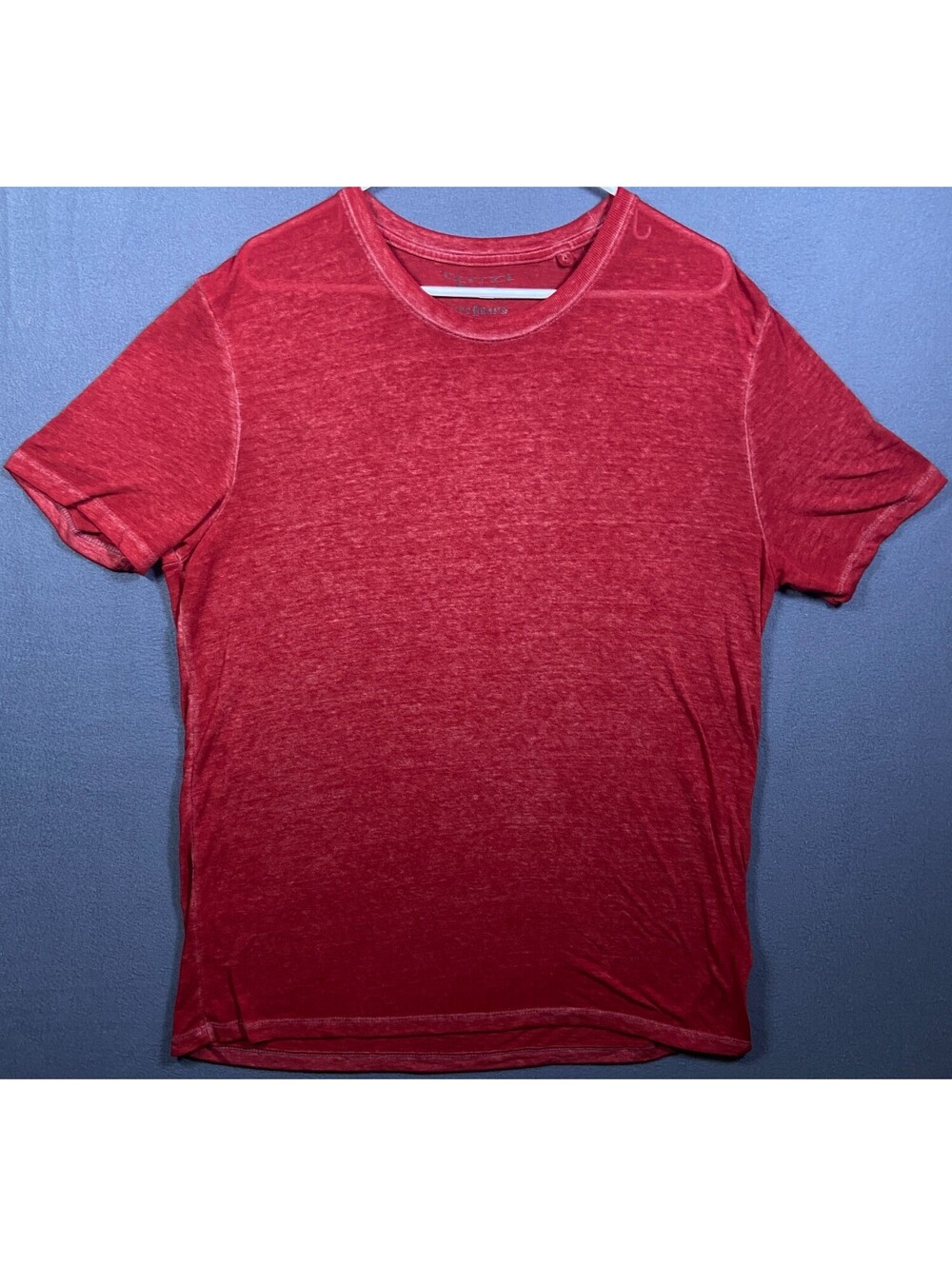 Lucky Brand Venice Burnout T Shirt Mens L Red V Neck Lightweight SS Beach Sheer